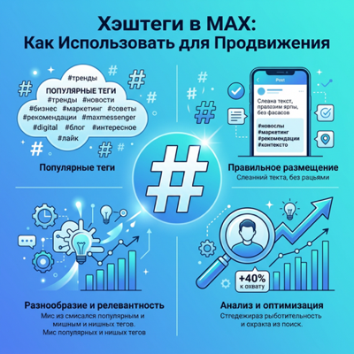 Хештеги в MAX: как использовать для продвижения